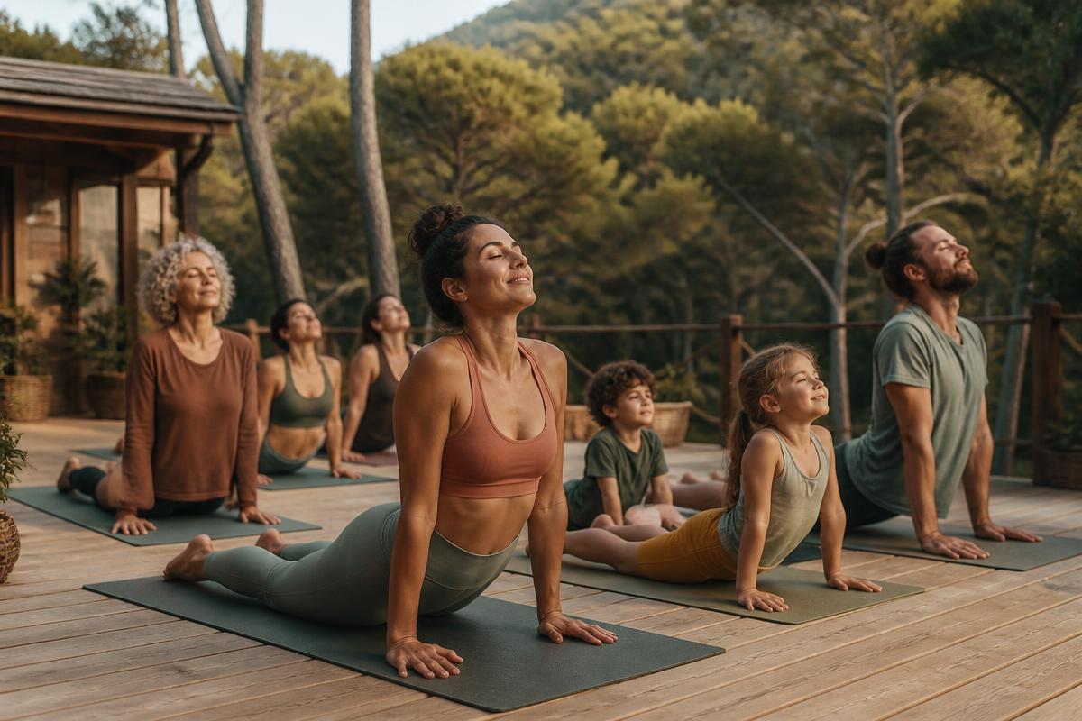 Aula de yoga ao ar livre