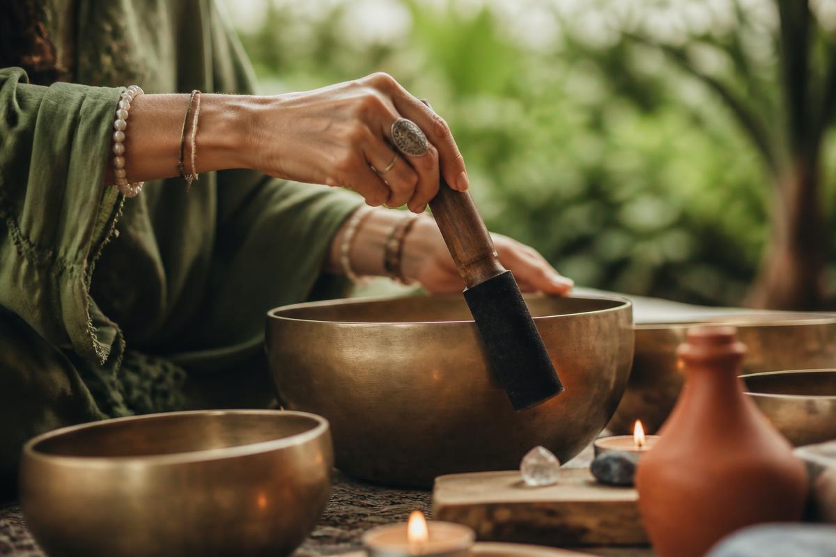 Sound healing com taças tibetanas